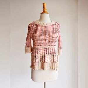 ANTHROPOLOGIE Fiets Voor Hidden Glow Open Knit Sweater S